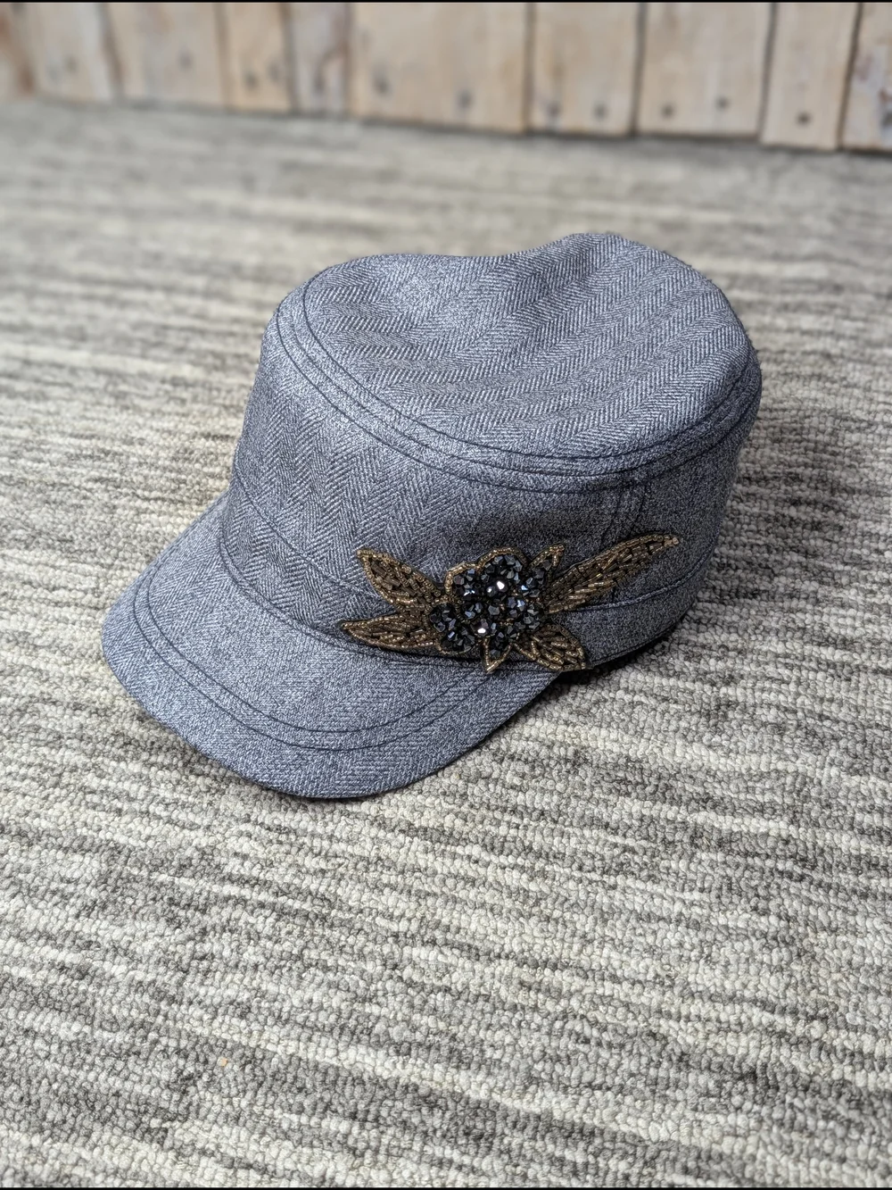 Women's Stylish Hat with Beaded Detail